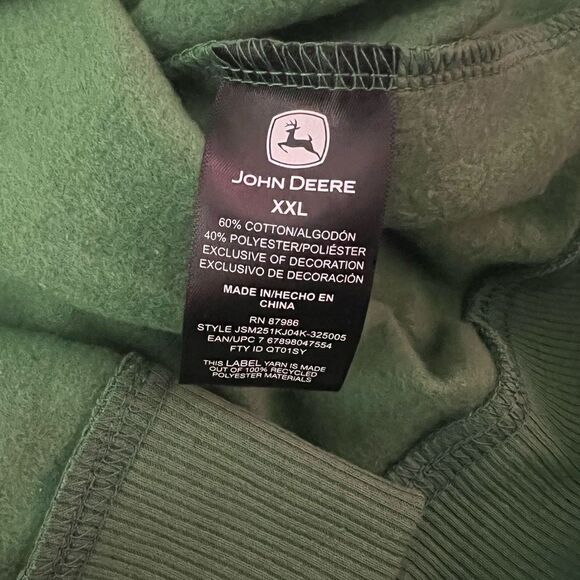 John Deere Core Graphic Logo Hoodie Green- Size XXL - Picture 8 of 8